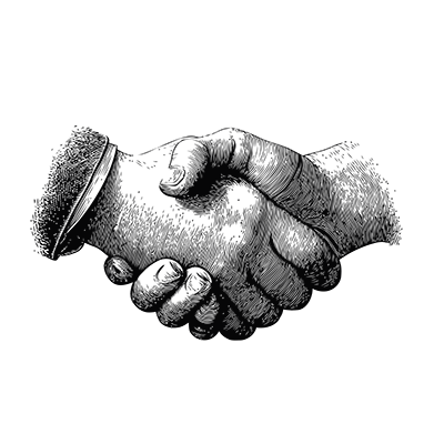 Pink Pepper Catering & Events handshake drawing