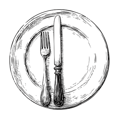 Pink Pepper Catering & Events plate drawing